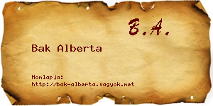 Bak Alberta névjegykártya
